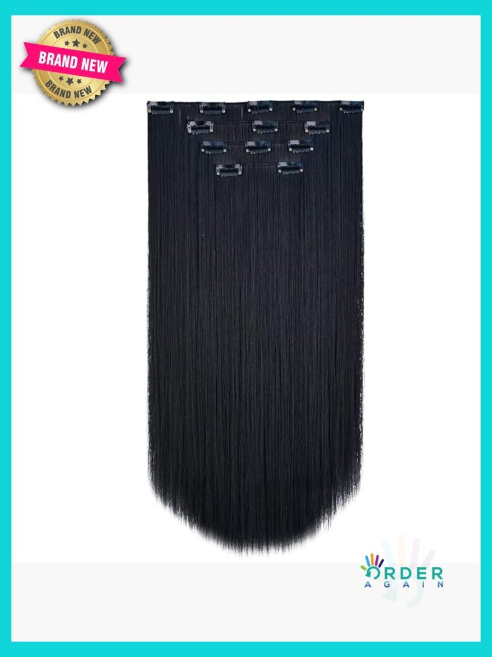 Clip In Hair Extensions 22 Inch Straight 4pcs 5.5 Oz Synthetic Hairpiece Not